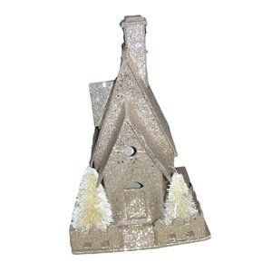 Christmas Village Lighted Cardboard House Battery Operated